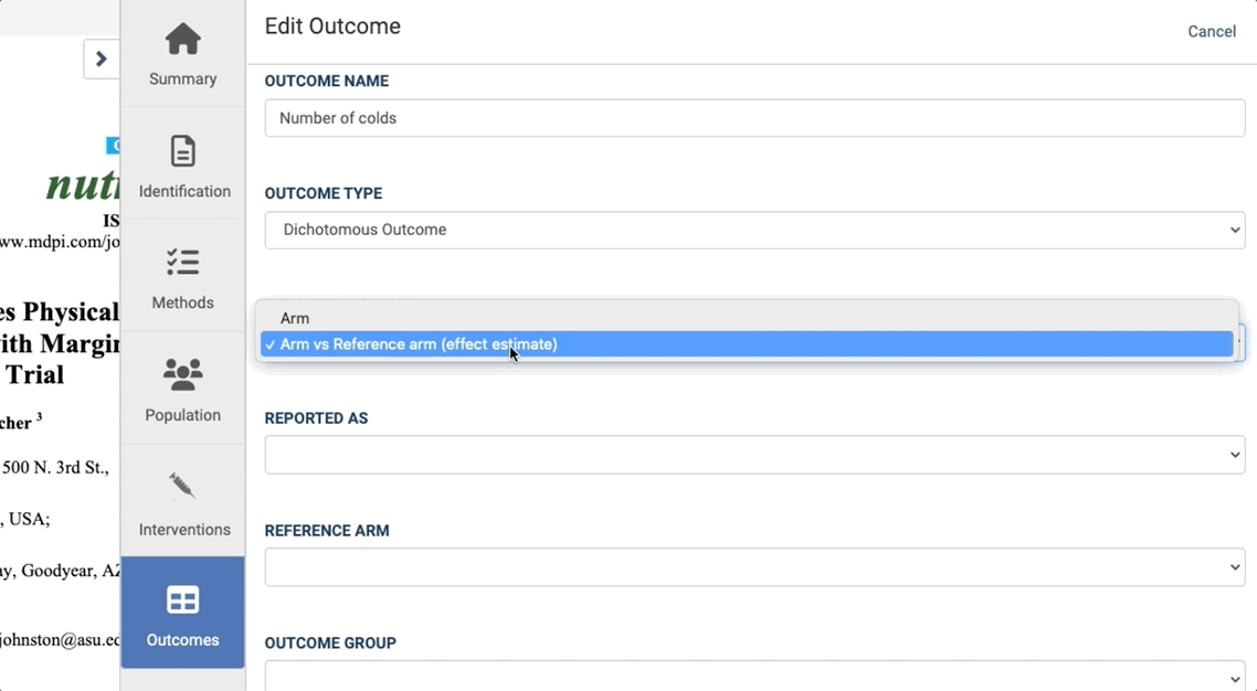 effective estimates - Outcomes