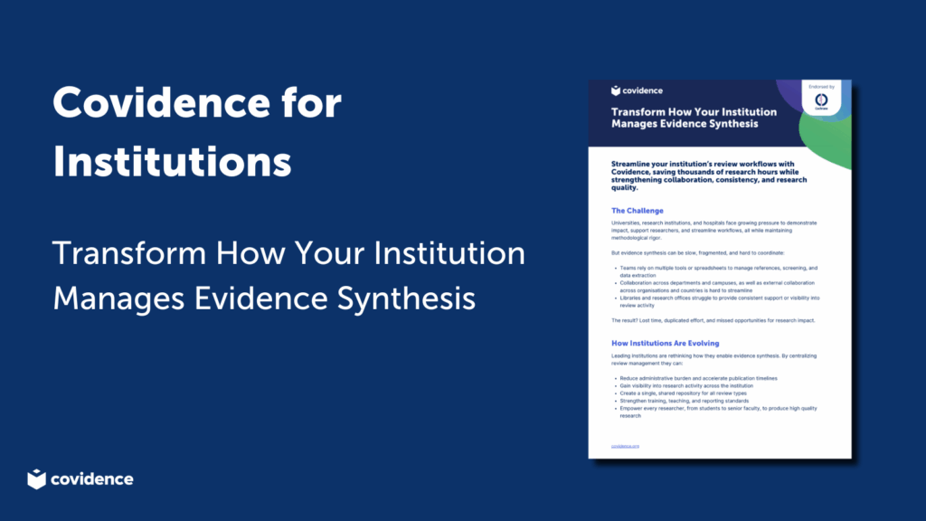 Covidence for Institutions