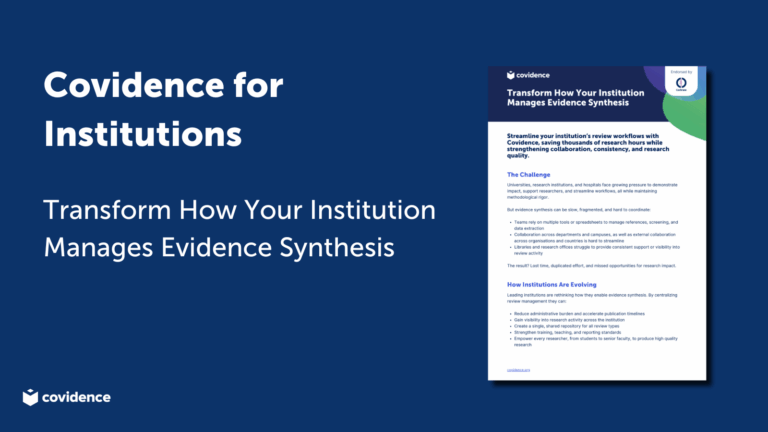 Covidence for Institutions